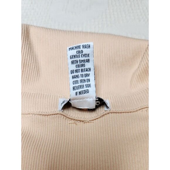 Y2K Style Woman's Rib Knit Crop Top Light Peach Orange XL Princess Coquette - Picture 5 of 6